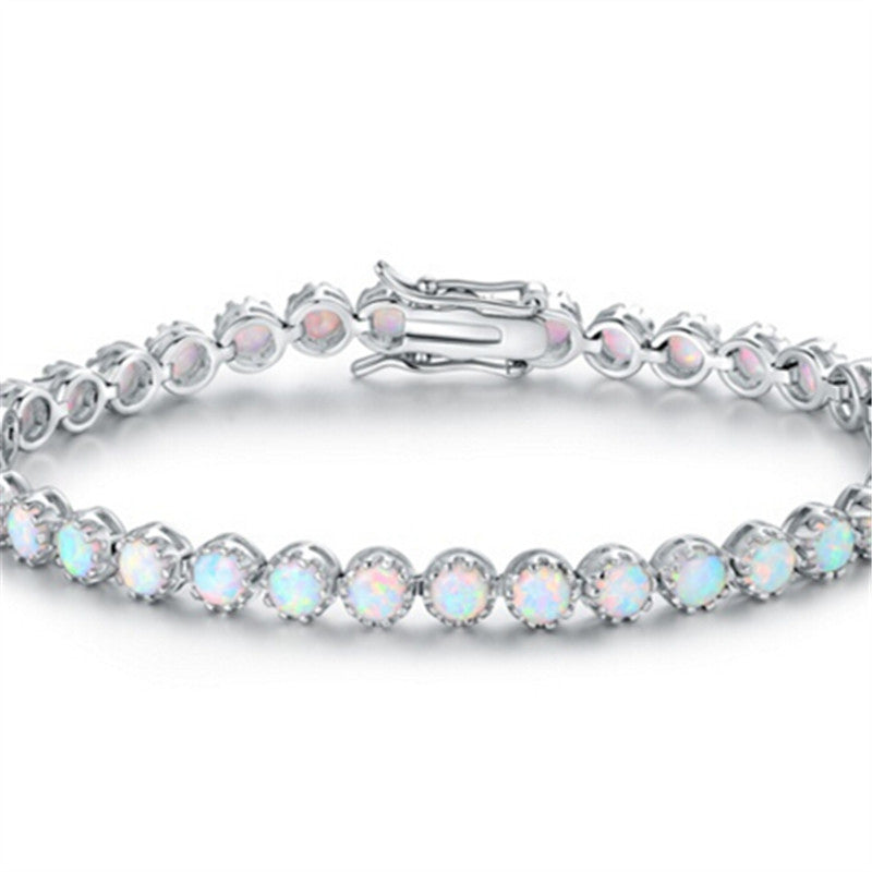 White Opal Tennis Bracelet
