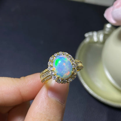 Pure Natural Beautiful Opal Handmade Ring