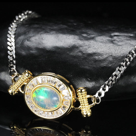 Luxury Natural Opal Bracelet S925 Sterling Silver