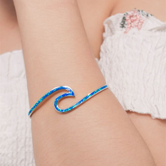Blue Opal Wave Bracelet