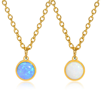 Blue Opal Pendant Necklace