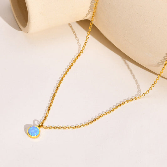 Blue Opal Pendant Necklace