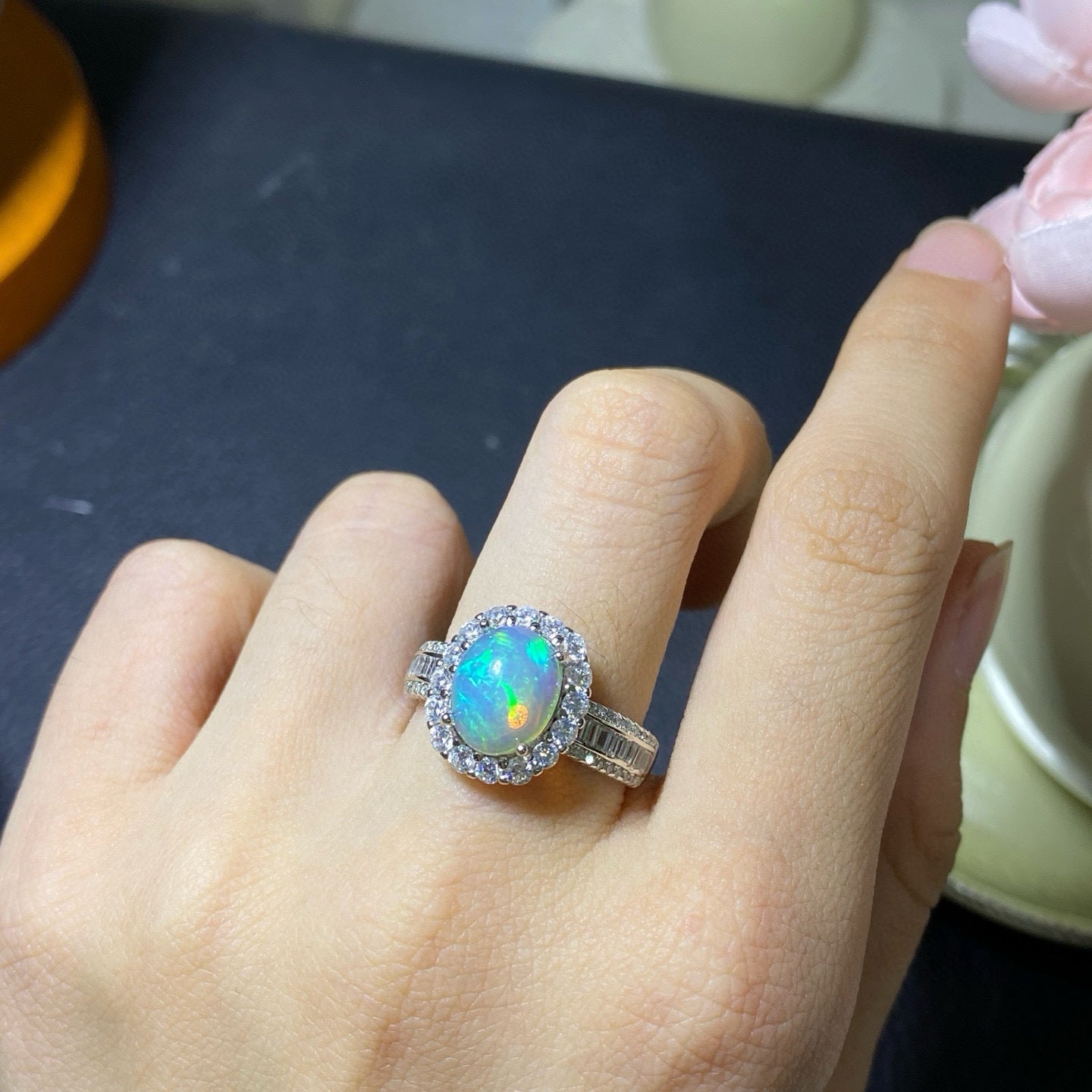 Pure Natural Beautiful Opal Handmade Ring
