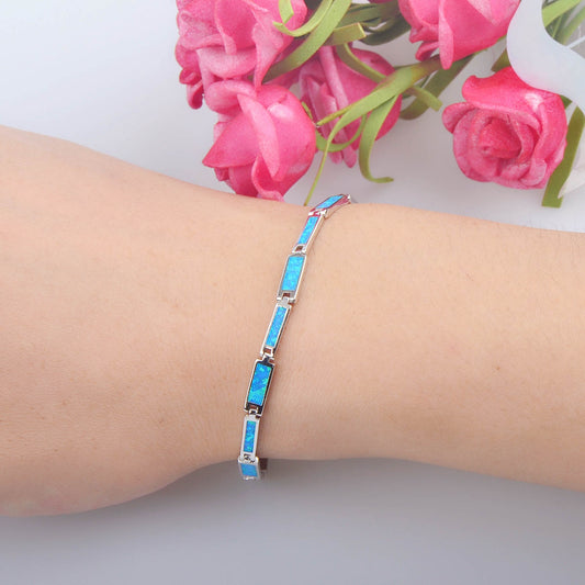 Blue Opal Tennis Bracelet